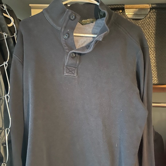 Eddie bauer gray collard sweatshirt